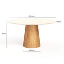 Ver imagem 5 de Mesa de Jantar Redonda 150cm Scandi 8 Lugares Lamina Natural de Madeira Off White Vidro
