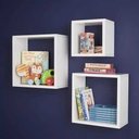 Ver imagem 2 de Nicho Cubo Prateleira em Mdf Branco Kit com 3 - 10cm de Profundidade