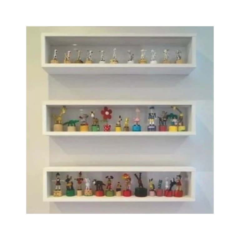 3 Nichos Retangulares 60cm x 15cm x 15cm MDF Branco