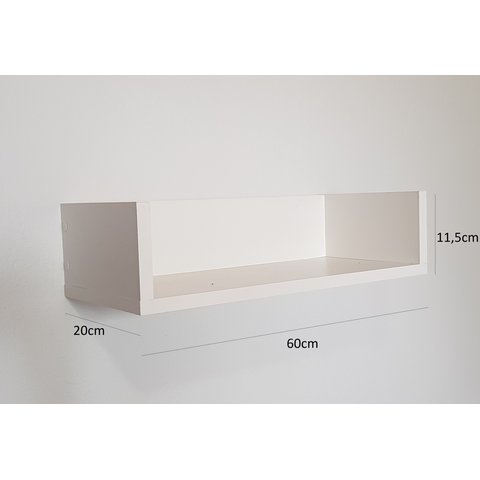 Kit 3 Prateleiras para Livros, Decoração 60cm X 20cm X 11,5cm 100% Mdf Branco