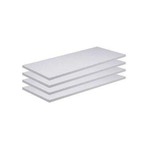 Kit 4 Prateleira em Mdf Branco 65x20cm sem Suporte