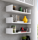 Ver imagem 1 de Trio Prateleiras U 60x15 MDF 15mm Branco Nicho Livros