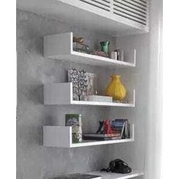 Trio Prateleiras U 60x15 Mdf 15mm Branco Nicho Livros - 1