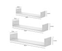 Ver imagem 3 de Kit 3 prateleiras U para livros, decoração MDF Branco