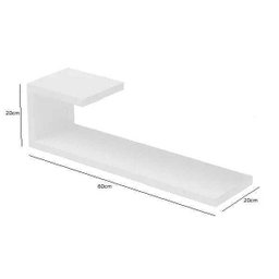 Kit 2 Prateleiras para Decoração Tipo J Nicho Branco - 2