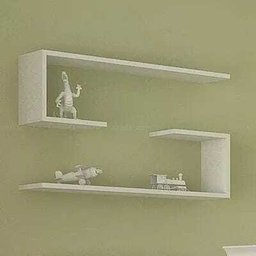 Kit 2 Prateleiras para Decoração Tipo J Nicho Branco - 1