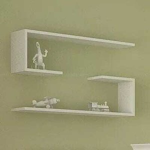 Kit 2 Prateleiras para Decoração Tipo J Nicho Branco
