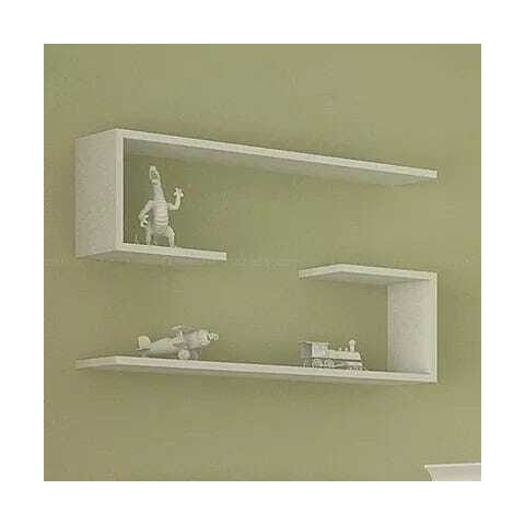 Kit 2 Prateleiras para Decoração Tipo J Nicho Branco