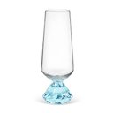 Ver imagem 2 de Conjunto 6 Taças de Champanhe em Vidro Base Cristal Prisma Azul 290ml JL1019 Btc