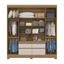 Ver imagem 3 de Guarda Roupa Casal Espelho Bilbao 4 Porta 4 Gavetas Amendola