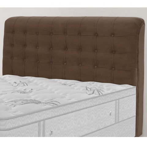 Cabeceira Queen Size Dama 160cm para Box 158cm Estofada Tecido Seude Simbal