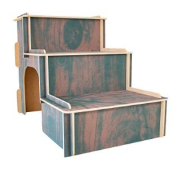 Escada MDF Para Cachorro e Gatos - Mogno - 3