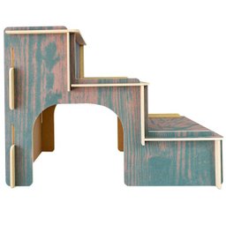 Escada MDF Para Cachorro e Gatos - Mogno - 2