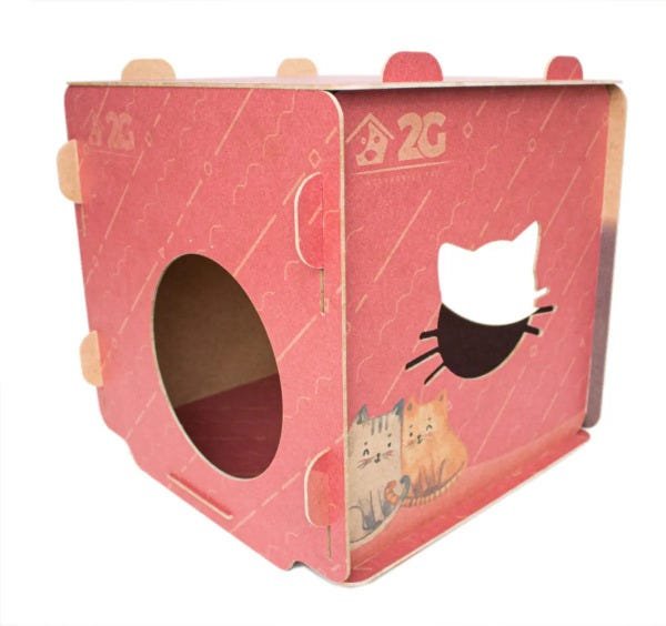 Casinha para Gatos - Cubo Vermelho - 3