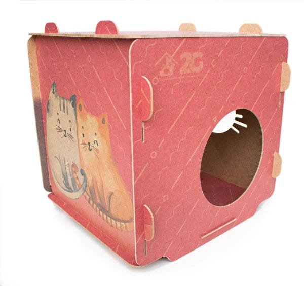 Casinha para Gatos - Cubo Vermelho - 4