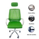 Ver imagem 4 de Kit 8 Cadeiras Escritório Diretor Tela Mesh com Encosto de Cabeça Verde e Branco