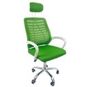 Ver imagem 2 de Kit 8 Cadeiras Escritório Diretor Tela Mesh com Encosto de Cabeça Verde e Branco