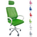 Ver imagem 5 de Kit 8 Cadeiras Escritório Diretor Tela Mesh com Encosto de Cabeça Verde e Branco