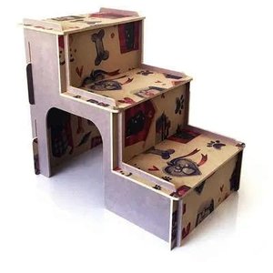 Escada MDF Para Cachorro e Gatos - Roxa