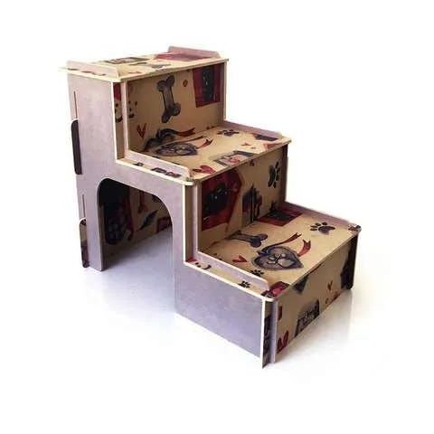Escada Mdf para Cachorro e Gatos - Roxa