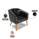 Ver imagem 6 de Kit 01 Namoradeira 02 Lugares e 02 Poltronas Stella Corano Preto Pés Palito Castanho - D’Rossi