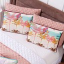 Ver imagem 5 de Kit Cobre Leito Colcha Solteiro Verano com Almofadas Estampadas 05 Peças - Dupla Face Percal 300