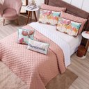 Ver imagem 2 de Kit Cobre Leito Colcha Solteiro Verano com Almofadas Estampadas 05 Peças - Dupla Face Percal 300