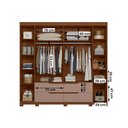 Ver imagem 3 de Guarda Roupa Doble Casal Quarto com 6 Portas e 4 Gavetas Nogueira/cappucino
