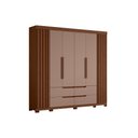 Ver imagem 1 de Guarda Roupa Doble Casal Quarto com 6 Portas e 4 Gavetas Nogueira/cappucino