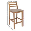 Ver imagem 3 de Kit 2 Banquetas Alta com Encosto Oliva Madeira Maciça Tauari Linho Bege Natuem