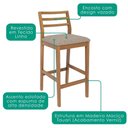 Ver imagem 4 de Kit 2 Banquetas Alta com Encosto Oliva Madeira Maciça Tauari Linho Bege Natuem