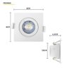 Spot Led Taschibra Alltop 5w Quadrado Embutir Mr16 38° - Luz Fria 6500k - 3