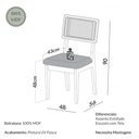 Ver imagem 4 de Mesa Jantar Retangular 1,40m x 0,90m com 4 Cadeiras Estofadas Encosto Tela Palha 100% MDF Dalla