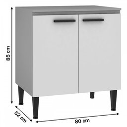 Balcão de Cozinha Max 2 Portas Carvalho - Fellicci - 3