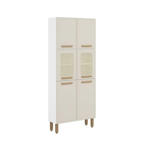 Paneleiro Cozinha em Aço 6 Portas Essência Bertolini - Areia/natural