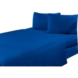 Jogo De Lençol Microfibra Casal Queen 04 Peças Azul - 1