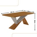 Ver imagem 4 de Mesa de Jantar Yasmin Tampo Laminado Canto Copo e 6 Cadeiras Veludo Capuccino/Naturale/Off White
