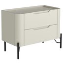 Ver imagem 1 de Mesa de Cabeceira Orgânica 2 Gavetas Pés Industrial Preto Bliss I03 Luna - Lyam Decor
