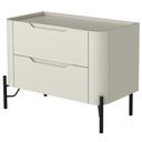 Ver imagem 6 de Mesa de Cabeceira Orgânica 2 Gavetas Pés Industrial Preto Bliss I03 Luna - Lyam Decor