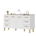 Ver imagem 2 de Armário de Cozinha com Balcão Belém 2 Portas 6 Gavetas Branco