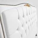 Ver imagem 3 de Cabeceira Cama Casal Queen Greta 160cm Estofada Corino Design Clássico