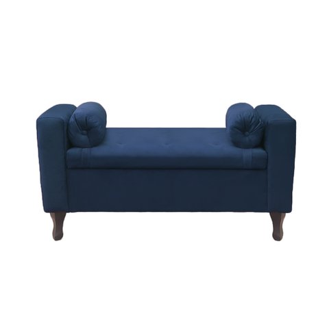Recamier Baú Félix 120cm Suede Azul Royal - Dominic Decor Felix