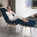 Ver imagem 6 de Puff Decorativo Sala de Estar Costela L02 Suede Azul Marinho - Lyam Decor