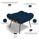 Ver imagem 4 de Puff Decorativo Sala de Estar Costela L02 Suede Azul Marinho - Lyam Decor