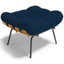 Ver imagem 1 de Puff Decorativo Sala de Estar Costela L02 Suede Azul Marinho - Lyam Decor