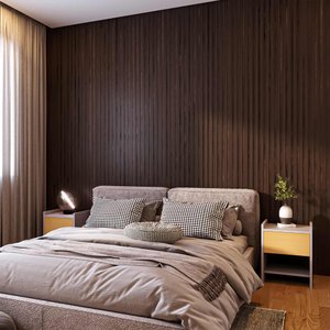 Painel Ripado Compacto 01: Unid. 274x25cm Larg. Talatto Painéis Imbuia