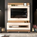 Ver imagem 1 de Rack com Painel Ripado para TV até 60 Polegadas Pose MDF. - Creme e Areia