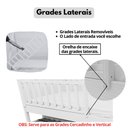 Ver imagem 4 de Bicama Infantil Solteiro Base Moldura Colorida Madeira Maciça Pinus Grade Cercadinho