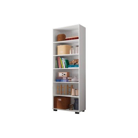 Estante Livreiro 5 Prateleiras Office Preto Trama - Móveis Leão Branco