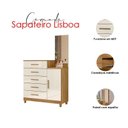 Ver imagem 6 de Guarda Roupa Solteiro Sobral e Cômoda Lisboa Freijó Off White – Moval